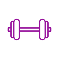 A dumbbell icon.